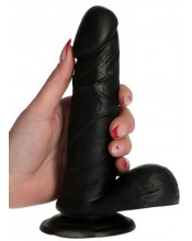 Fallo realistico Emilio con Ventosa Nero 19x3,5 cm