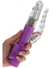 Vibratore Rabbit Funny Moment con Perle Stimolanti 22 x 3 cm. Lilla