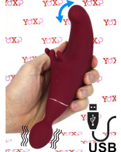 Adrienl Lastic FUSION - Massaggiatore e Vibratore Rabbit 2 in 1 in Silicone 19,9 x 3,5 cm. Ricaricabile USB