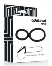 Cockring Doppio in Silicone estensibile  Nero 5,8 e 3,8 cm.