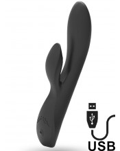 Kaultz - Vibratore Rabbit in Silicone Flessibile 20,4 x 3,8 cm. Nero Ricaricabile