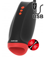 JamyJob - Masturbatore Maschile Vibrante con Risucchio e Compressione in Silicone Ricaricabile USB
