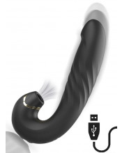 Vibratore con Spinta e Succhia Clitoride Ricaricabile USB