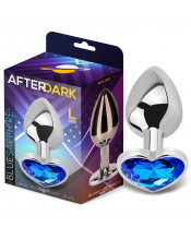 Cuneo Anale in Alluminio con Gemma a Forma di Cuore Blu Tipo Diamante 9,5 x 4 cm. Argento