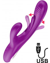 Vibratore Rabbit con Lingua Oscillante Interna Viola Ricaricabile USB