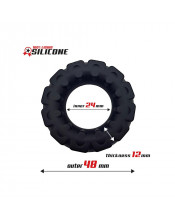 Anello Fallico a Ruota in Silicone 4,8 cm. Nero