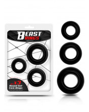 Beast Rings 3-Pack - Set di 3 Anelli Fallici in TPR 4, 4,8 5,6 cm. Nero
