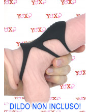 Driade - Triplo Anello Fallico in Silicone Nero Aumenta Piacere e Dimensioni