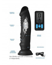 Dildo Vibrante con Elettrostimolazione e Ventosa 15 x 4 cm