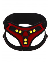 Imbracatura Deluxe Universale per StrapOn con 2 Anelli Intercambiabili e Fascia Posteriore Rosso