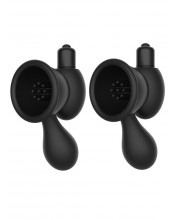 Potenti Succhia Capezzoli Vibranti Unisex in Puro Silicone Nero IPX7