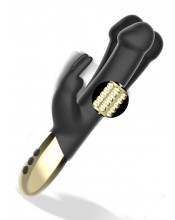 Vibratore Rabbit Rotante Nero Con Stimolatore Clitoride 22 x 3,2 cm