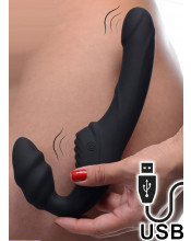Fallo Indossabile Black in Silicone con Doppia Stimolazione