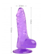 Fallo Realistico Crystal Jelly Morado 13,5 x 2,3 cm.