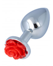 Plug Anale N.26 con Rosa Taglia M 8,3 x 3,4 cm
