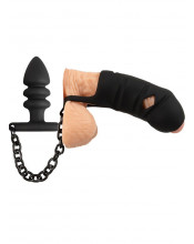 Cintura di Castità Collegata a Cuneo Anale in Silicone