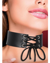 Collare in Ecopelle Nera con Lacci