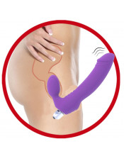 Sugar - Fallo Indossabile Vibrante in Silicone Senza Lacci 17,5 x 3 cm. Viola