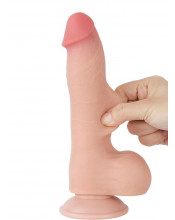 Dildo Realistico Lovetoy Dual Sensity con Pelle Scorrevole e Ventosa 17 x 3,8 cm.
