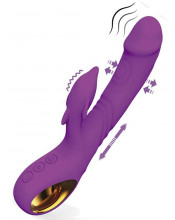 Vibratore Rabbit con Spinta Doppia Pulsazione 3 Motori FLIPER USB 23 cm