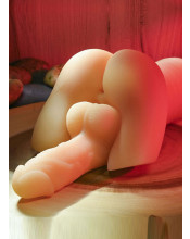 Masturbatore a Forma di Sedere Maschile con Fallo Realistico Color Carne - 1 Kg