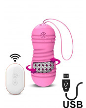 Ovetto Wireless Hiibo con Perle Rotanti in Silicone 8,7 x 3,4 Rosa Ricaricabile con USB
