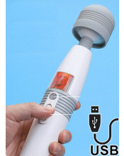 Revolutionary Wand - Massaggiatore in Silicone 26,4 x 5,4 cm. Grigio Ricaricabile USB