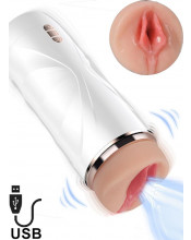 Masturbatore Vibrante Riley con Risucchio Ricaricabile USB