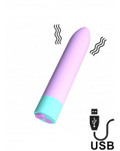 Mini Vibratore con 10 Modalità di Vibrazione 9 x 2 cm Lilla Ricaricabile con USB