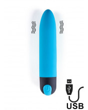 Mini Vibratore Bullet V3 10 x 3 cm  Ricaricabile con USB Azzurro