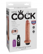 KING COCK 7 Fallo Ultra Realistico Eiaculante 20 x 4,8 cm. Flacone di Sperma incluso
