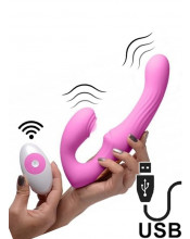 Fallo Indossabile Vibrante Senza Lacci con Telecomando USB Ricaricabile Pink
