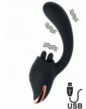 Vibratore Rabbit con Setole Lecca Clitoride Qiot Jelly 10 x 4 cm USB Ricaricabile