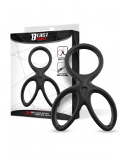 Anello Fallico Triplo per Pene e Testicoli in Silicone