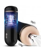 Masturbatore Vibrante Snow con Effetto Risucchio Ricaricabile USB Nero