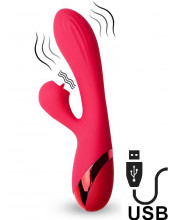 Vibratore Rabbit con Lecca Clitoride TURNA Rosso USB 18,5 cm