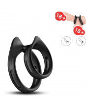 Cockring Anello Doppio in Silicone Nero