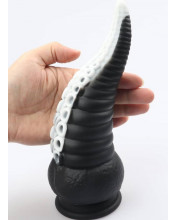 Dildo Tentacolo di Piovra Gigante in Silicone 21,5 x 8 cm. Nero e Bianco