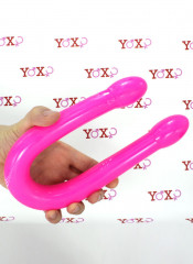 Dildo per Doppia Penetrazione in Puro Silicone Flessibile 43,8 x 3,5 cm.