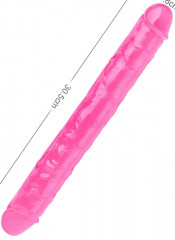 Fallo Doppio Realistico Crystal Jelly Rosa 30 x 3,8 cm.