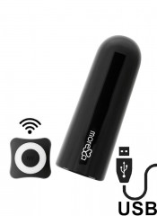 Nix - Bullet ULTRA POTENTE Telecomandato Wireless Ricaricabile USB 7,7 x 2,8 cm. Nero