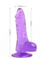 Fallo Realistico Crystal Jelly Morado 13,5 x 2,3 cm.