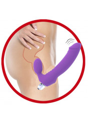 Sugar - Fallo Indossabile Vibrante in Silicone Senza Lacci 17,5 x 3 cm. Viola