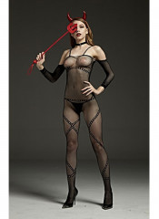 Bodystocking Sensuale "NORA" Taglia Unica Elasticizzata (36-48) Nero