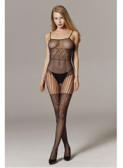Bodystocking Sensuale "IVY" Taglia Unica Elasticizzata (36-48) Nero