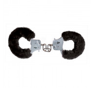 Omaggio Manette "Love-Cuffs" Nere In Metallo Rivestite In Peluche