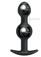 Cuneo Anale Progressivo in Puro Silicone Nero da Passeggio con Sfere Oscillanti 10,4 x 2,6 cm.