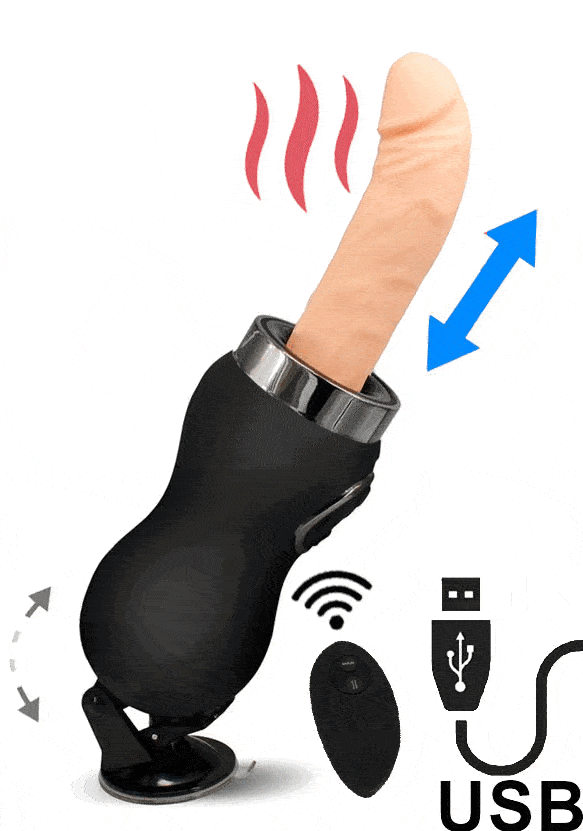 Sex Machine Portatile con Effetto Riscaldante, Ventosa e Telecomando Wireless
